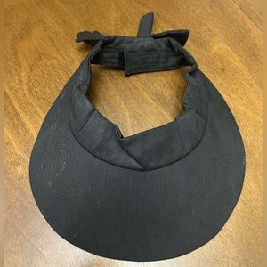 Sun N Sand Black Sun Visor Hat with Bow